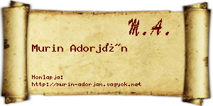 Murin Adorján névjegykártya